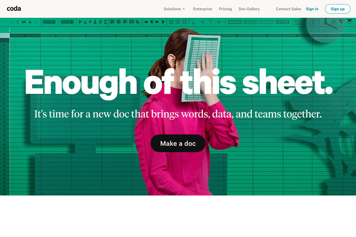 Coda website preview